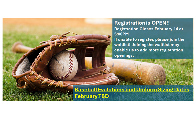 Baseball: 2025 Spring Registration is OPEN!